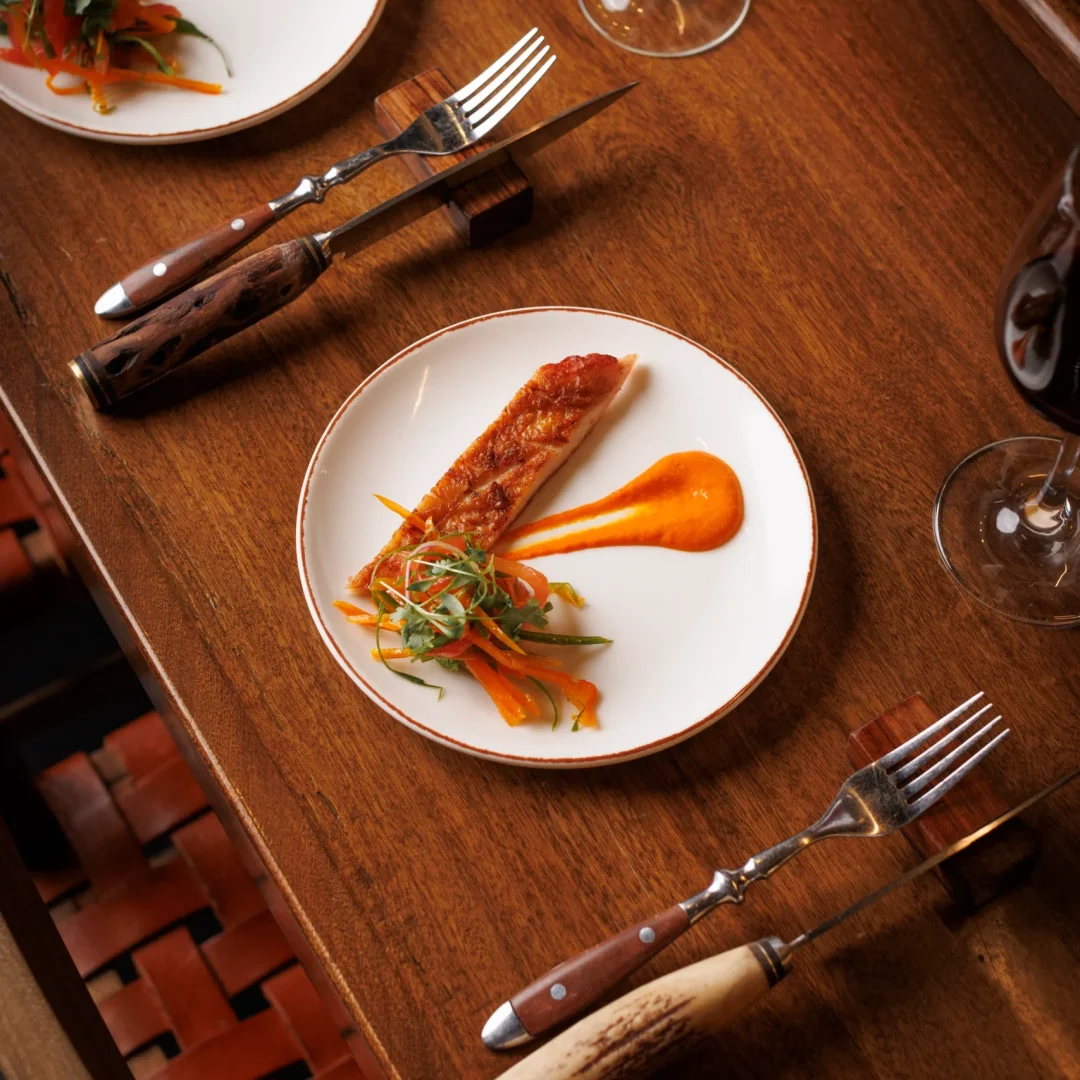 Flank steak with citrus sauce on the Fogón tasting menu.